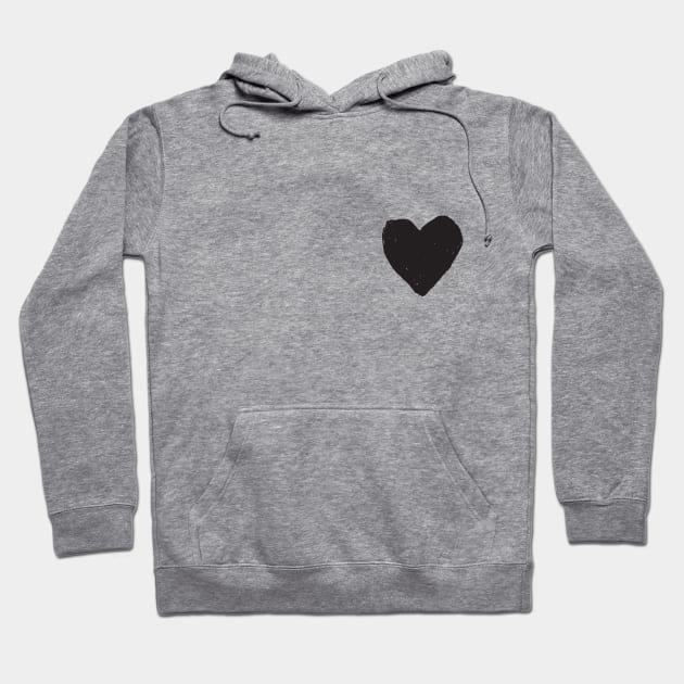 BLACK HEART SMALL Hoodie by mhoiles